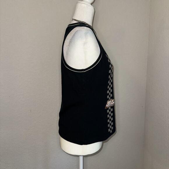 Harley-Davidson Performance Racing Y2K Tank Top Women's Large Black Sleeveless - Picture 2 of 7